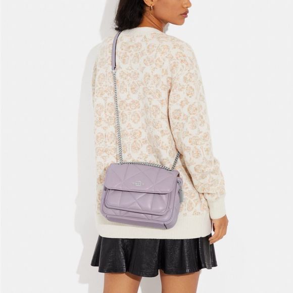 Coach quilted Klare shoulder/crossbody bag and wallet set sv/mist (lilac) - Picture 12 of 13